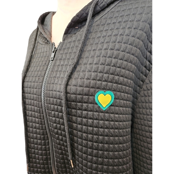 SHEIN Plus Heart Patched Drawstring Hooded Jacket 4XL - Picture 8 of 12